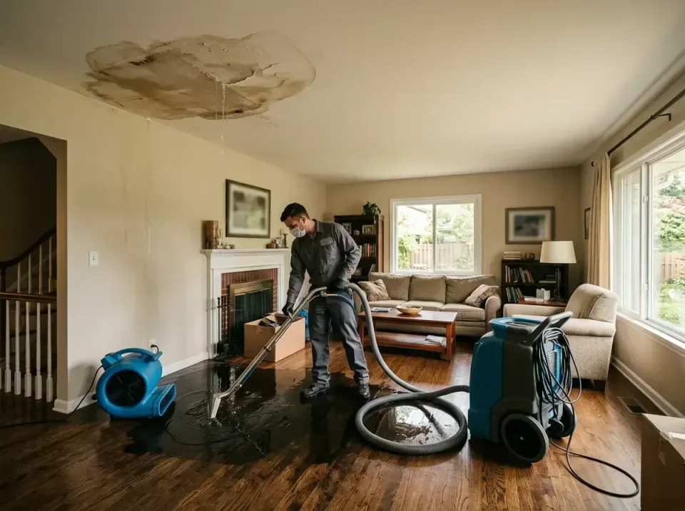 attic-pipe-burst-ceiling-drip-008 — frequently asked questions, Water Damage Restoration & Carpet Care in Alton, IL